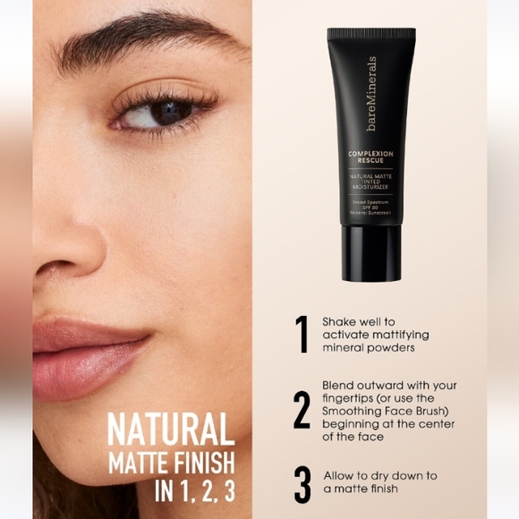 NEW! Bare Mineral Complexion Rescue Natural Matte Tinted Moisturizer, SPF 30 - Picture 5 of 11